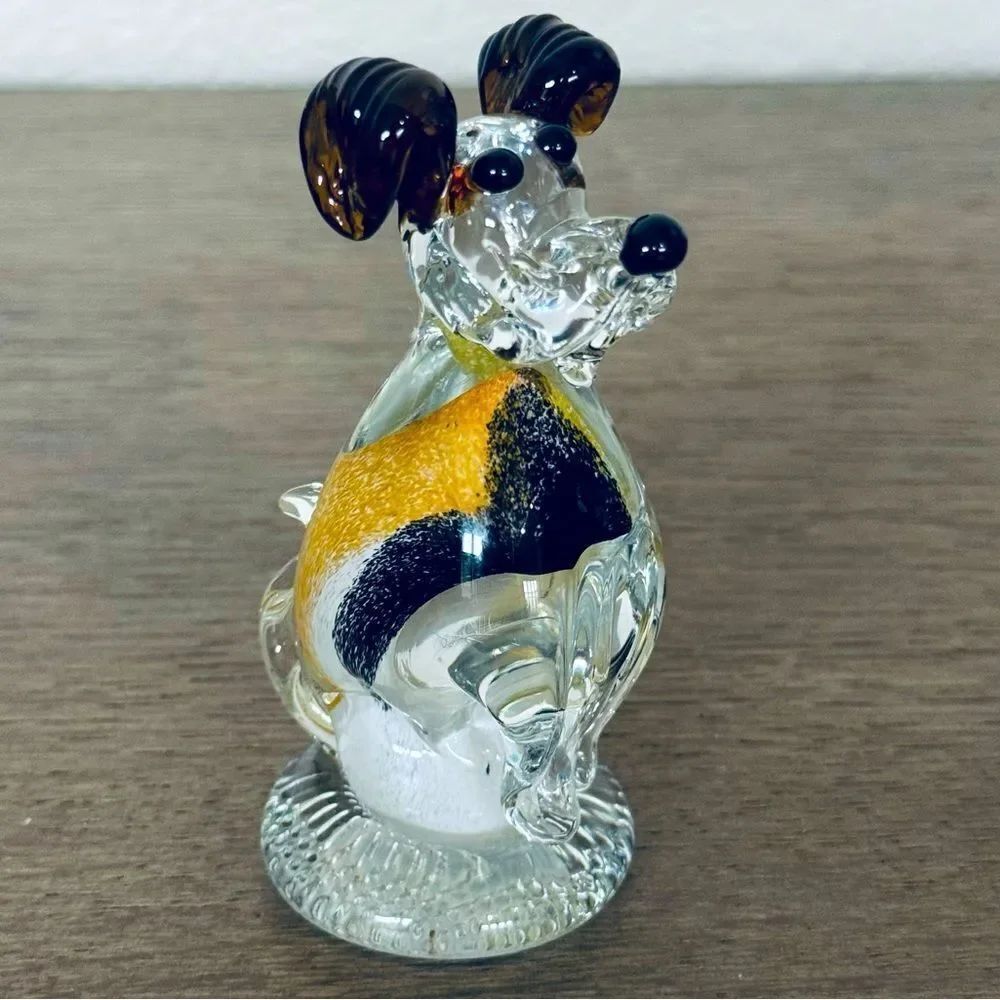 Poland Crystal Dog Figurine Paperweight Decor